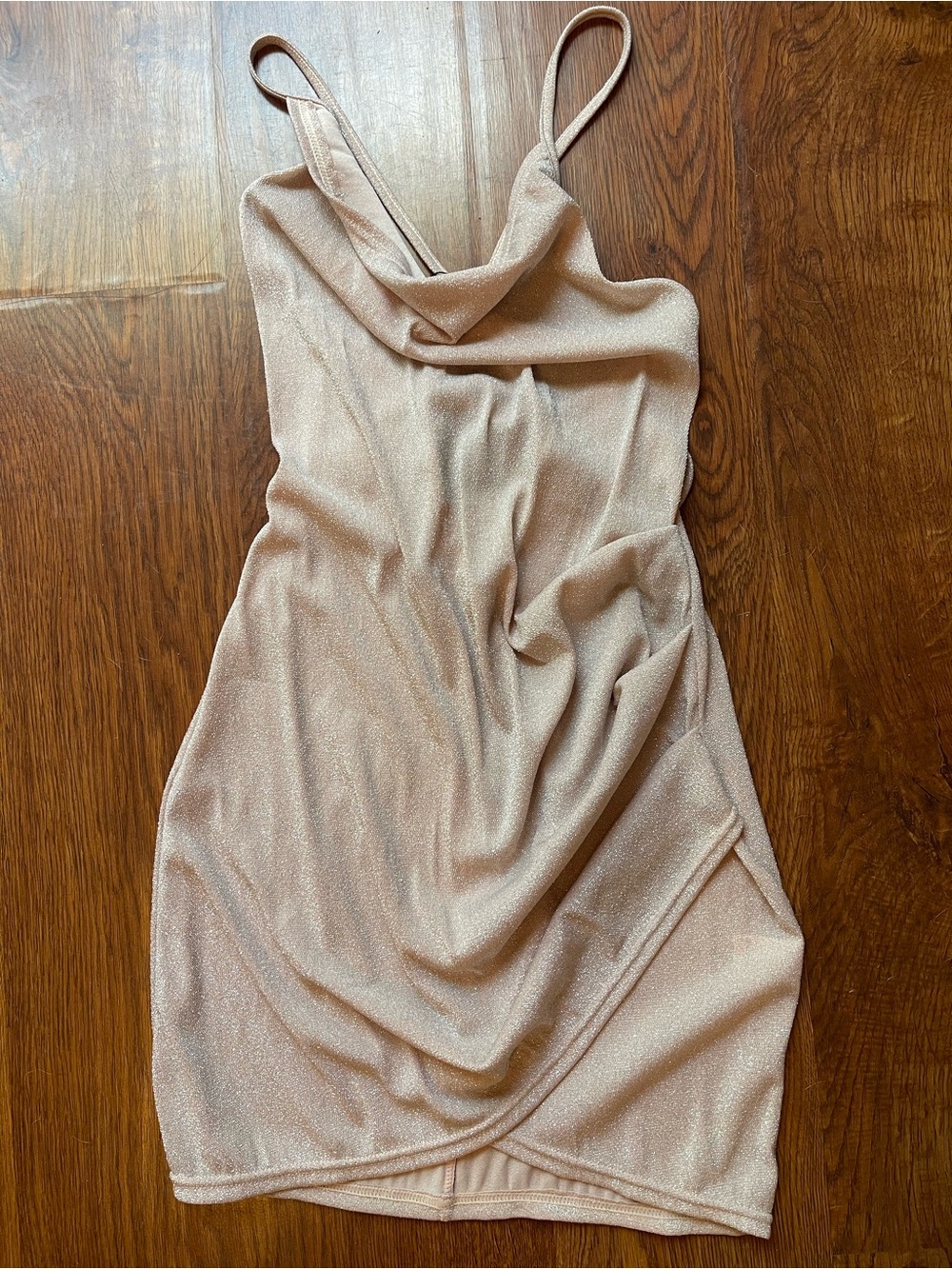 Sleeveless Cowl Neck Mini Dress in Blush